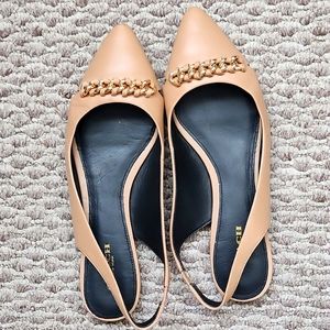 Used Coach open back flats size 8